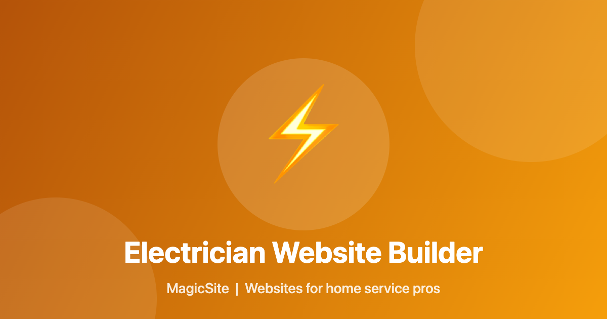 Illustration of a lightning bolt representing an electrician website builder